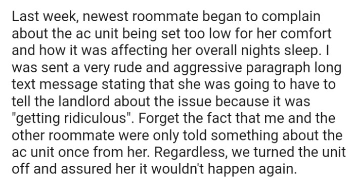 The OP was sent a very rude and aggressive paragraph-long text message