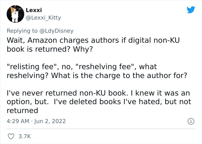 People are surprised to learn that this actually happens on the author's end whenever someone returns their books.