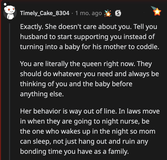 OP's MIL is more of an obstacle and an unwanted guest than she is a support.