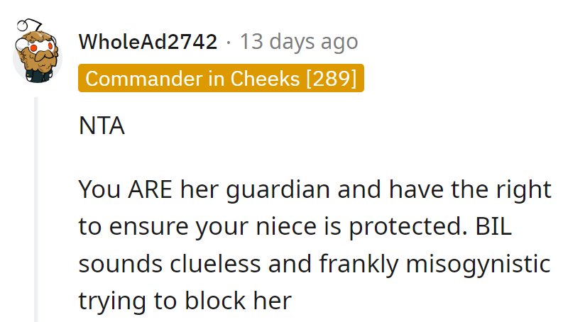 Guardian: 1, BIL: 0. Looks like someone's still stuck in the Stone Age of parenting!