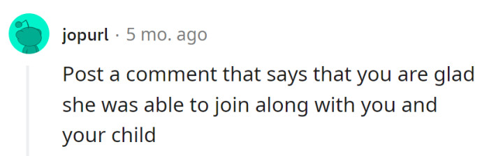 'So glad she managed to tag along with us! Fun times for the trio.'