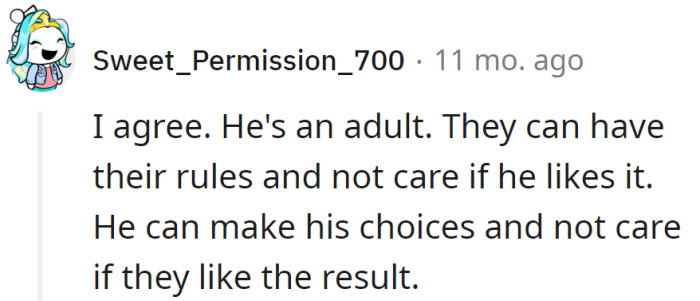 The OP is an adult; he can make his own choices