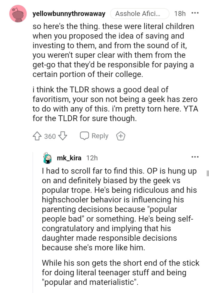 You proposed the idea of saving and investing to them