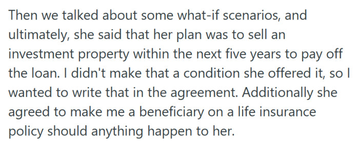 Their conversation moved into long-term plans and safety nets, turning a loan into a full future-proofing session.