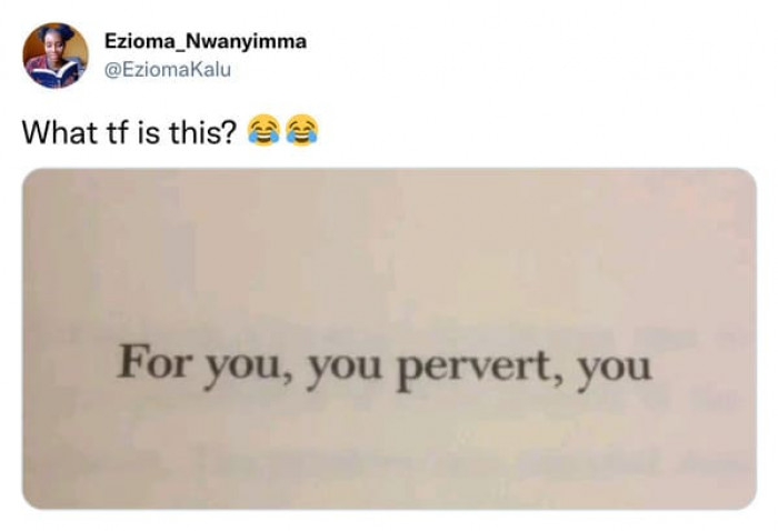 5. You pervert, you...