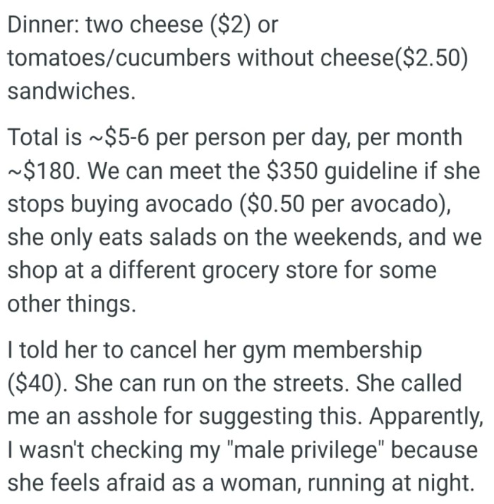 She called the OP an AH for his suggestions