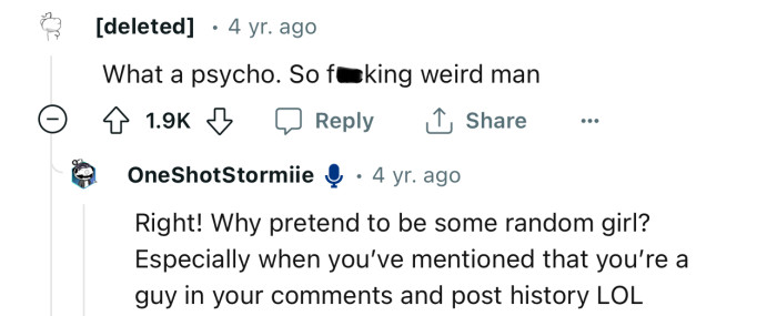 Why pretend to be some random girl?