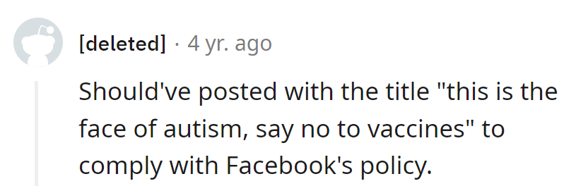 Missed opportunity: Should've titled it 'Vaccines: Unfriend to Autism.'