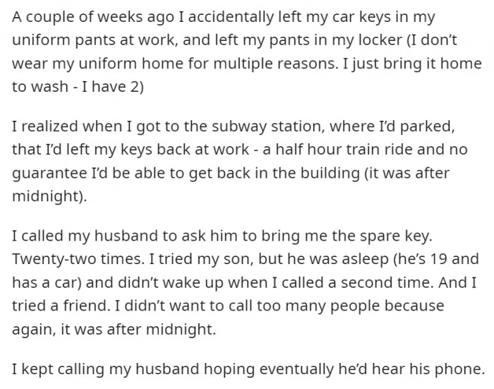 She called him around 22 times, but he never answered