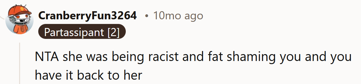 She got back what she deserved.