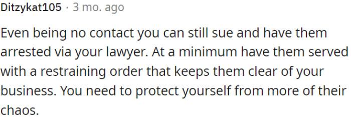 The objective for OP should be to stay safe from further disruptions caused by his parents' actions