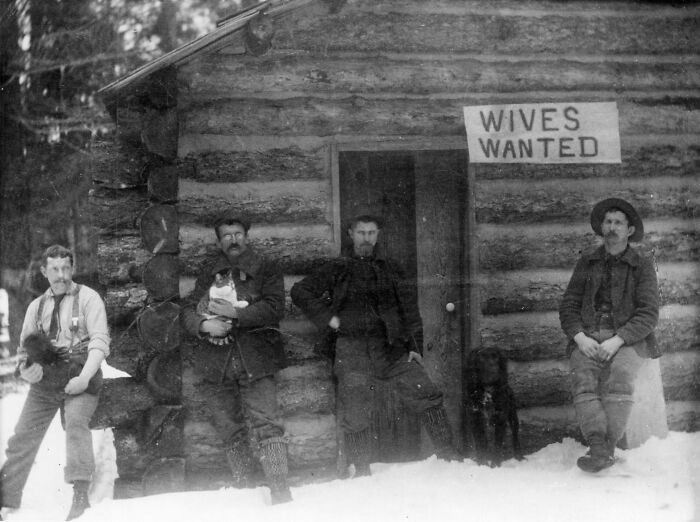 "Group Of Frontiersmen With An Advertisement. United States, Montana, 1901"