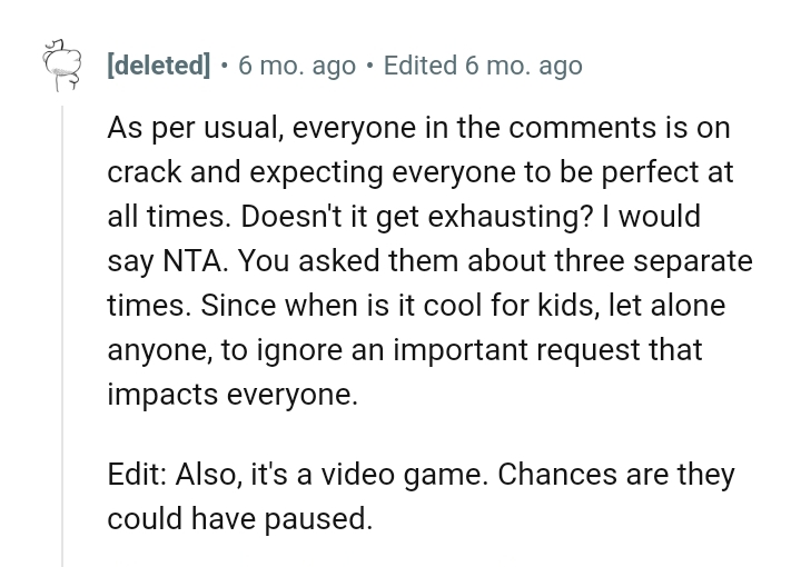 It's not cool for kids to ignore an important request that impacts everyone