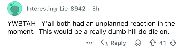 A dumb hill to die on.