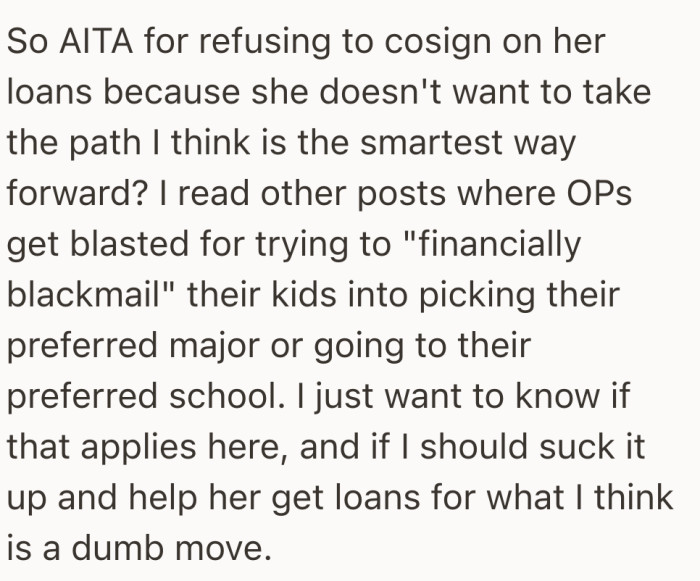 The mother wonders where support ends and influence begins as she asks if her stance makes her the villain.