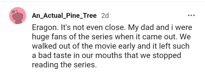 16. Another Redditor mentioning the Eragon movie