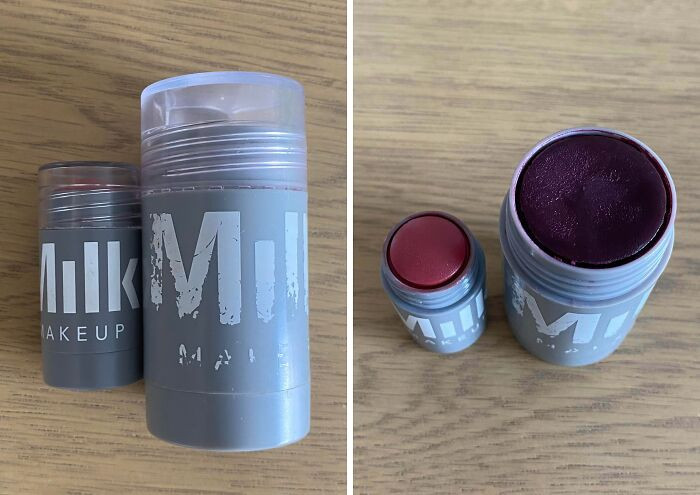 4. My New Milk Lip And Cheek Cream Blush vs. Old. I Knew The Product Got Smaller, But I Didn’t Expect Such A Drastic Difference! They Literally Made The Travel Size The New Full Size
