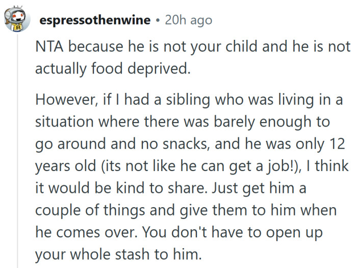 This one finds the middle ground: protect your space, but still make sure the kid feels cared for.