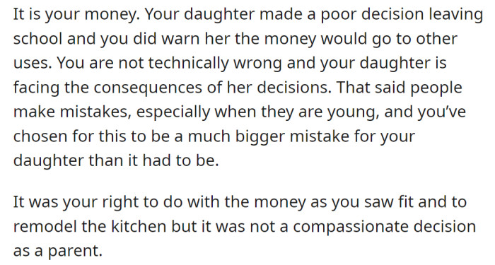 She just made a poor decision