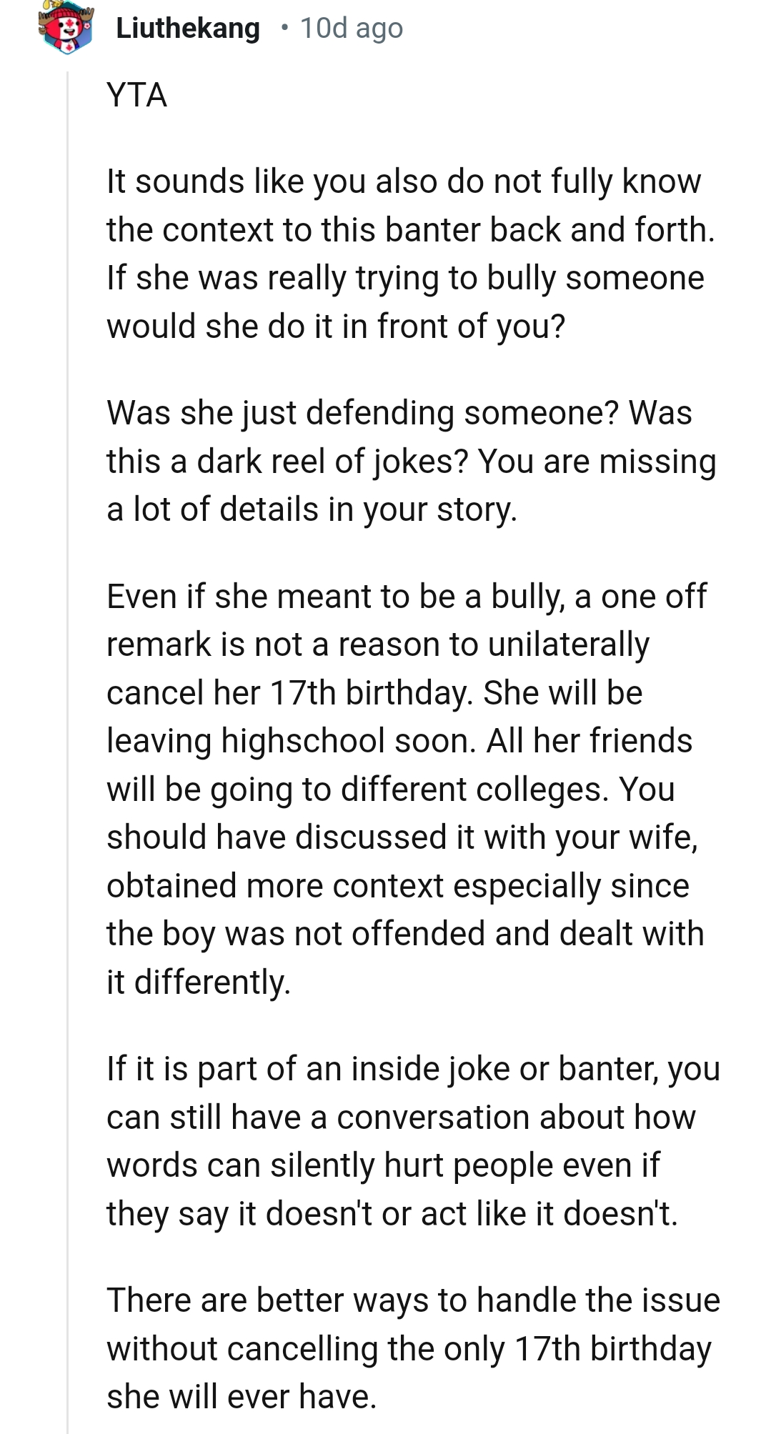She wouldn't do it in front of the OP if she was a bully