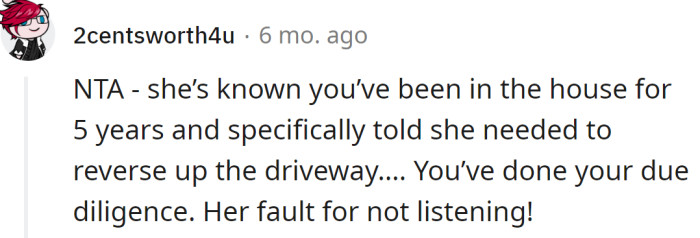 It's MIL's fault for not listening