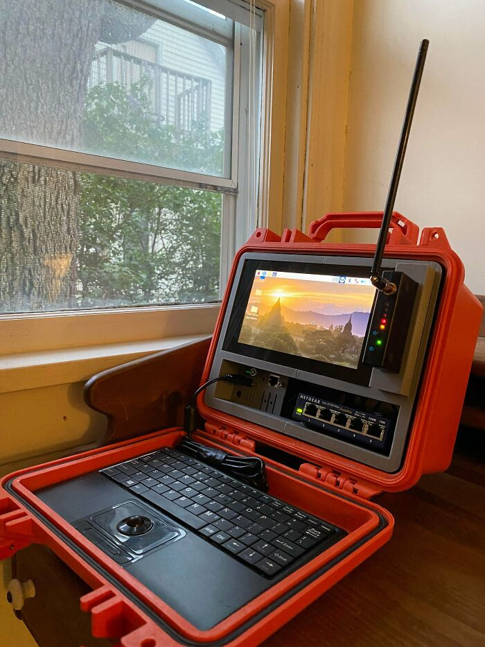 "Waterproof Pi Cyberdeck W Hackrf. W/ Touchscreen. I Saw A Cyberdeck Build Recently Posted Here, Thought I’d Share Mine"