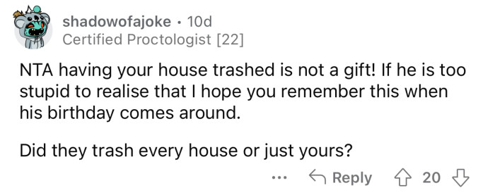 That's the exact opposite of a gift.