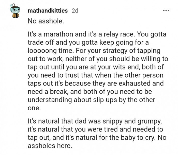 Both of you need to be understanding about slip-ups