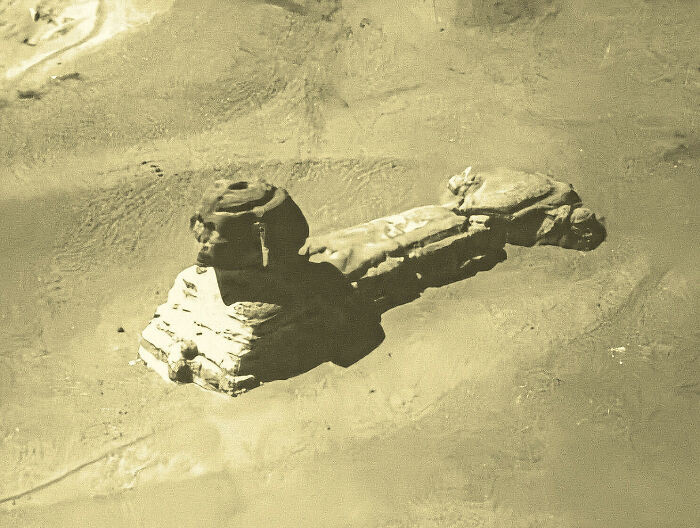"This Is A Photo Of The Sphinx In The Late 1800s. It Was Taken From A Hot Air Balloon And It Was Still Covered By Sand"