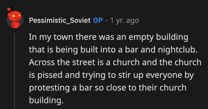 47. Where would the churchgoers go after the service?