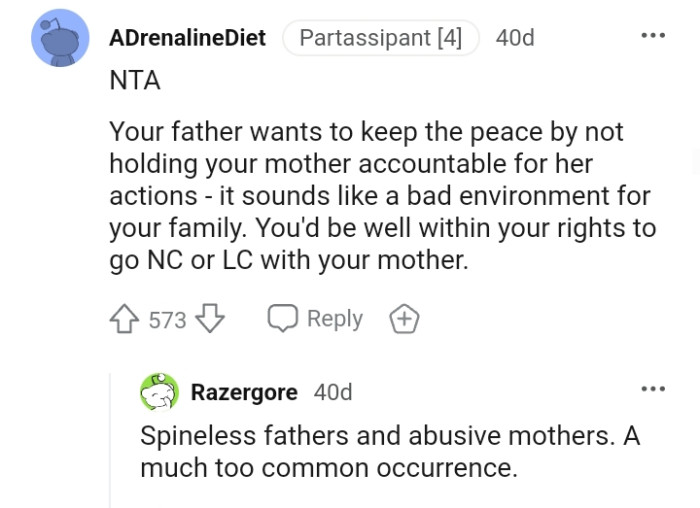 Let's head into the comments and find out what other Redditors have to say regarding the story