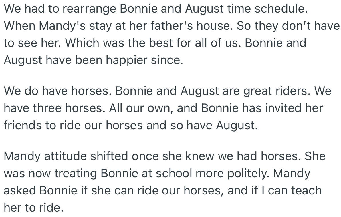 Mandy’s Attitude Shifted Towards Bonnie Once She Knew They Had Horses