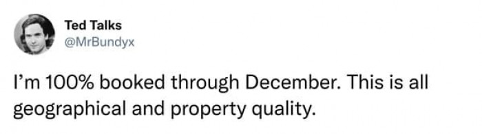 This host replied by insisting that the decrease others are seeing is due to their location.