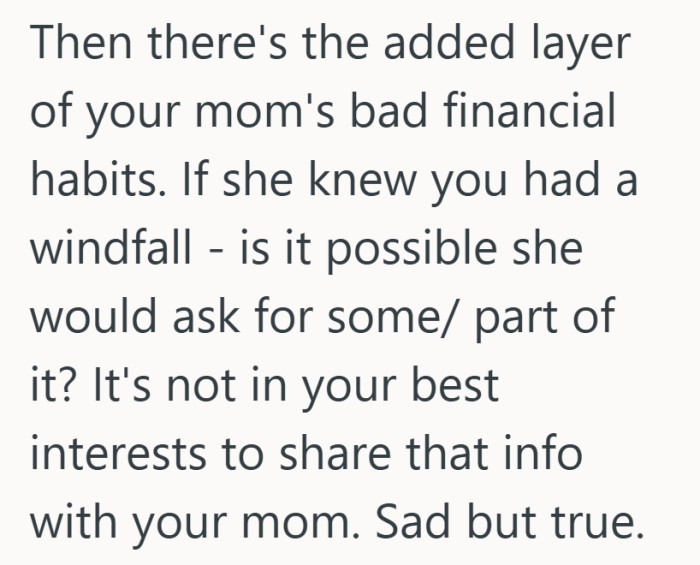 It acknowledges a hard truth about family dynamics where money can blur boundaries fast.