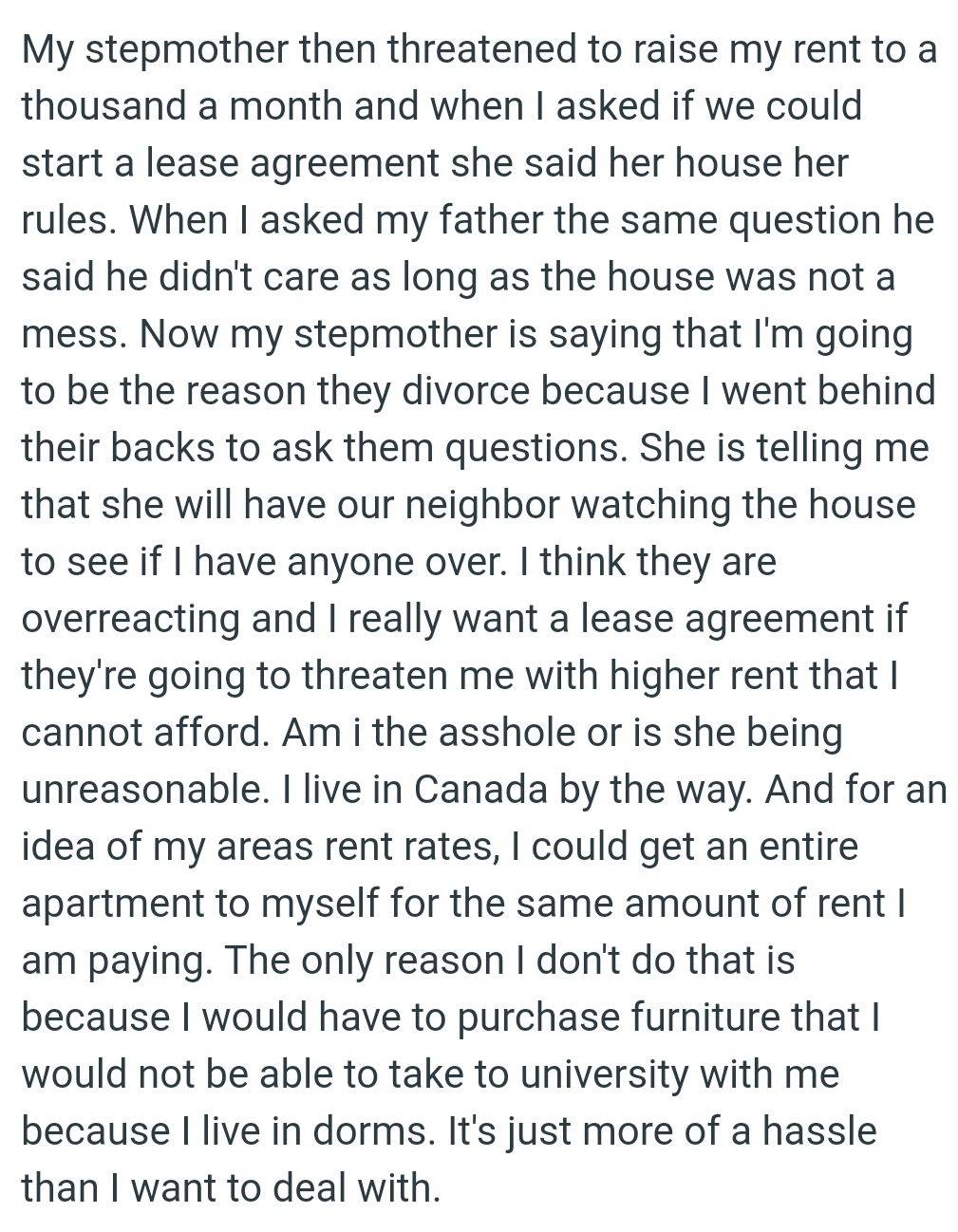 OP really wants a lease agreement if they're going to threaten her with higher rent