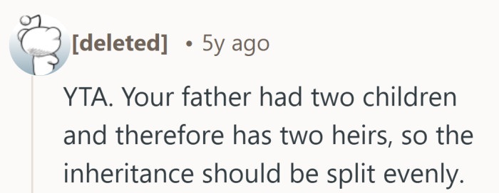 For some, the rule is simple. Two children means two equal shares, no exceptions.