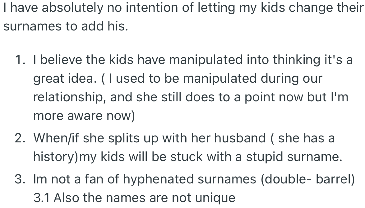 OP Has No Intention of Letting His Kids Change Their Surnames, and He Gave Some Reasons Why
