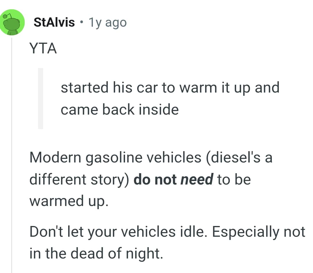 Do not let your vehicles idle