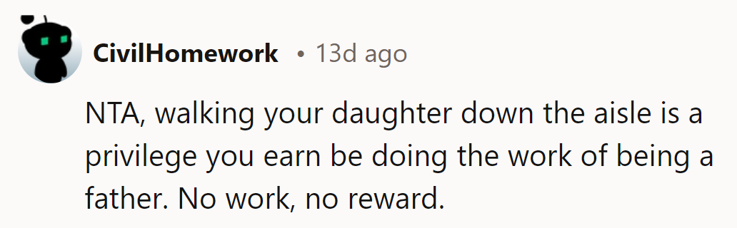 No parenting, no privilege. Step up or step aside gracefully.