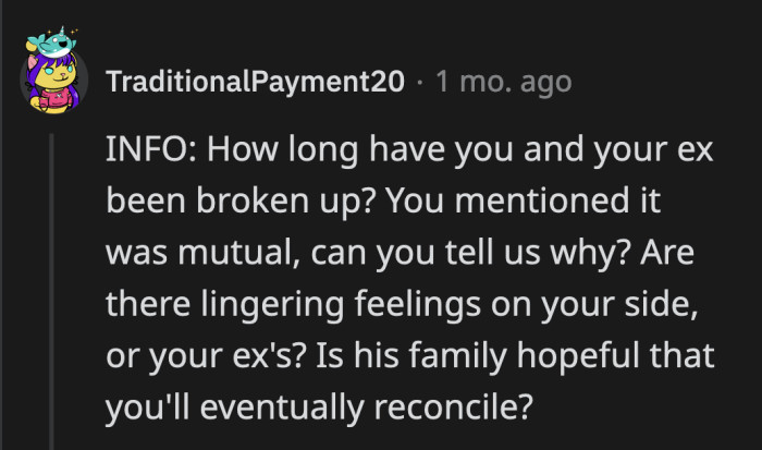 Maybe OP hasn't completely moved on from the relationship