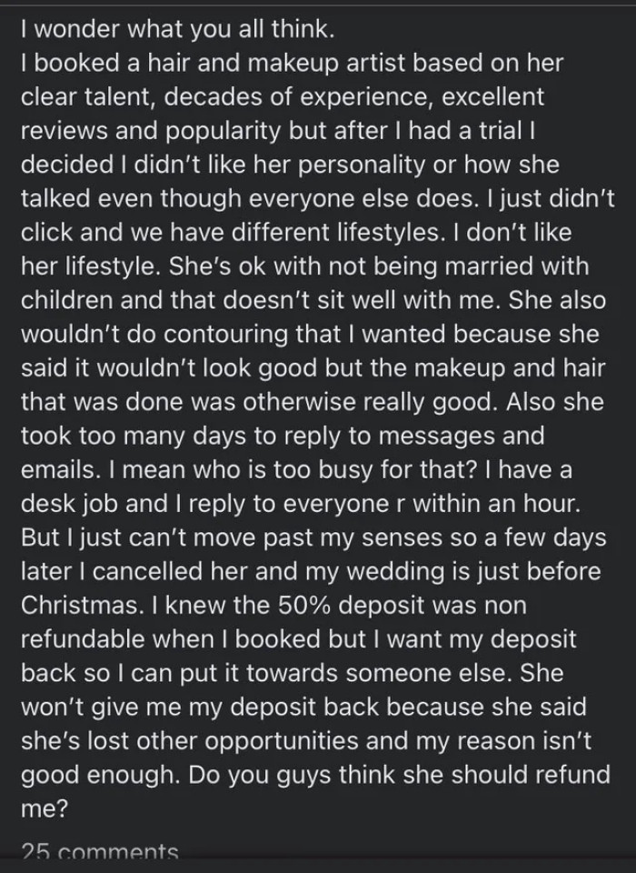 12. No husband, no contract.