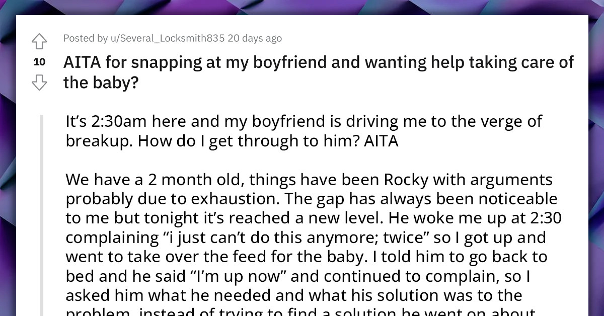 Couple On The Verge Of Breakup Because BF Believes Taking Care Of Their Baby Is Solely Mom's Responsibility