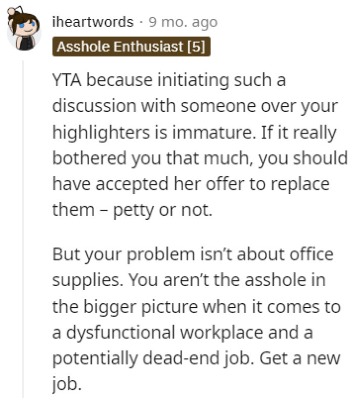 An immature discussion