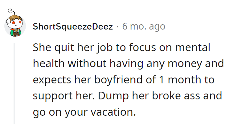 Time to break up and vacation solo.