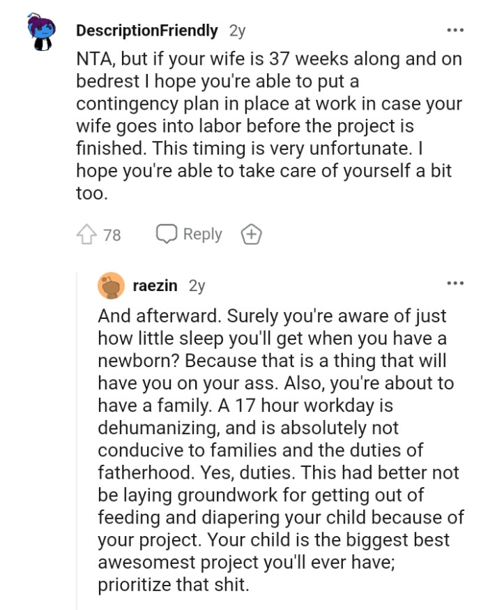 This Redditor hopes the OP takes care of himself too