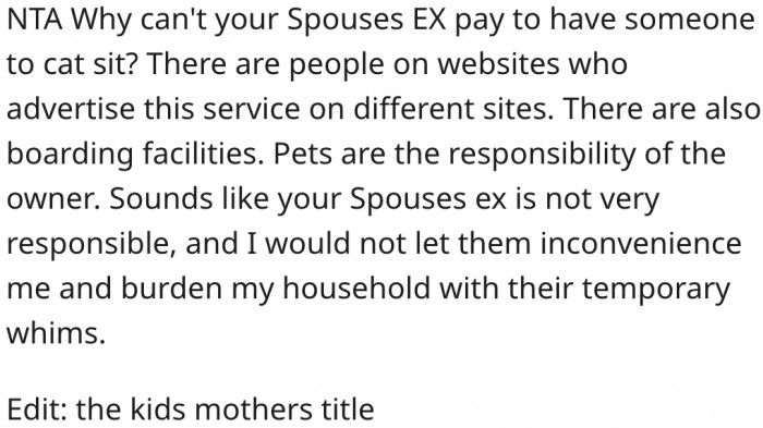 3. A pet's owner should bear the responsibility of caring for it.
