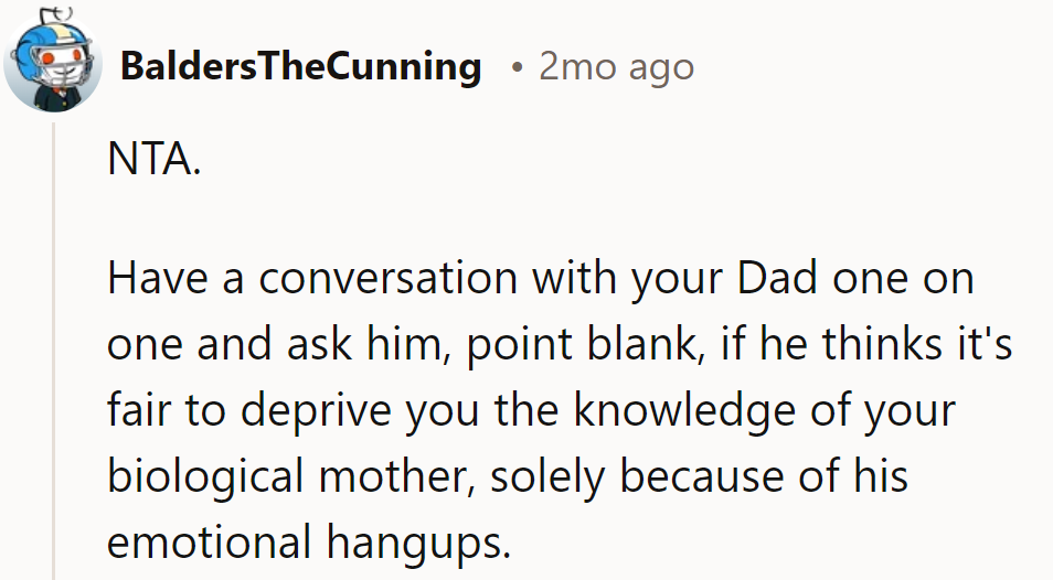 Time for a dad talk: Is it fair to hide mom's story due to emotional baggage?