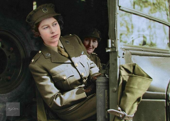 38. Future Queen Elizabeth II Of The United Kingdom Photographed At The Age Of 19 In 1945 Serving As An Ambulance Driver For The Auxiliary Territorial Service During World War II