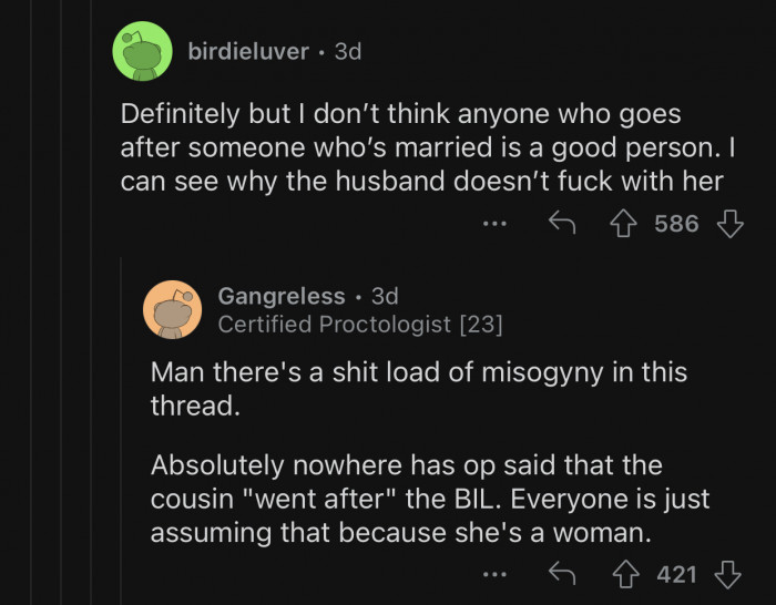 Everyone assumes that because she's a woman.