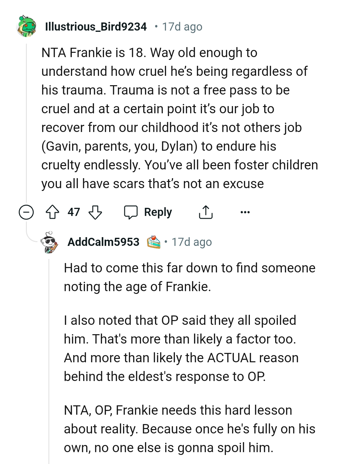 Frankie actually needed this hard lesson about reality